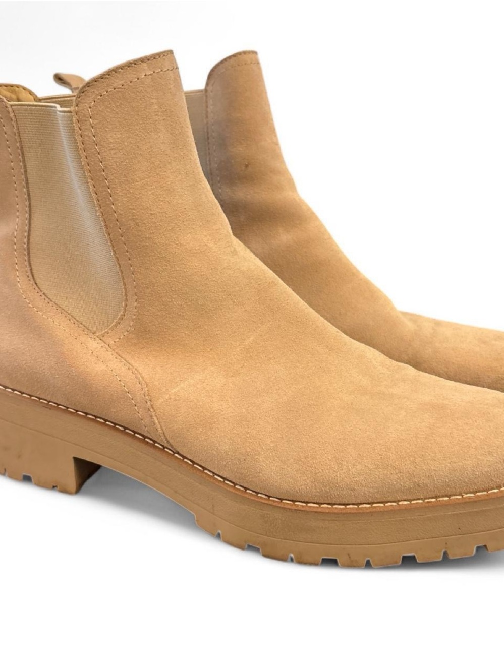 Sam Edelman Laguna Chelsea Boot Wheat Suede Lug Sole sz 10.5